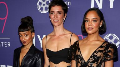(L-R): Ruth Negga, Rebecca Hall and Tessa Thompson attend a special screening of Passing during the 59th New York Film Festival on 3 October 2021. Pic: Andy Kropa/ Invision/ AP
